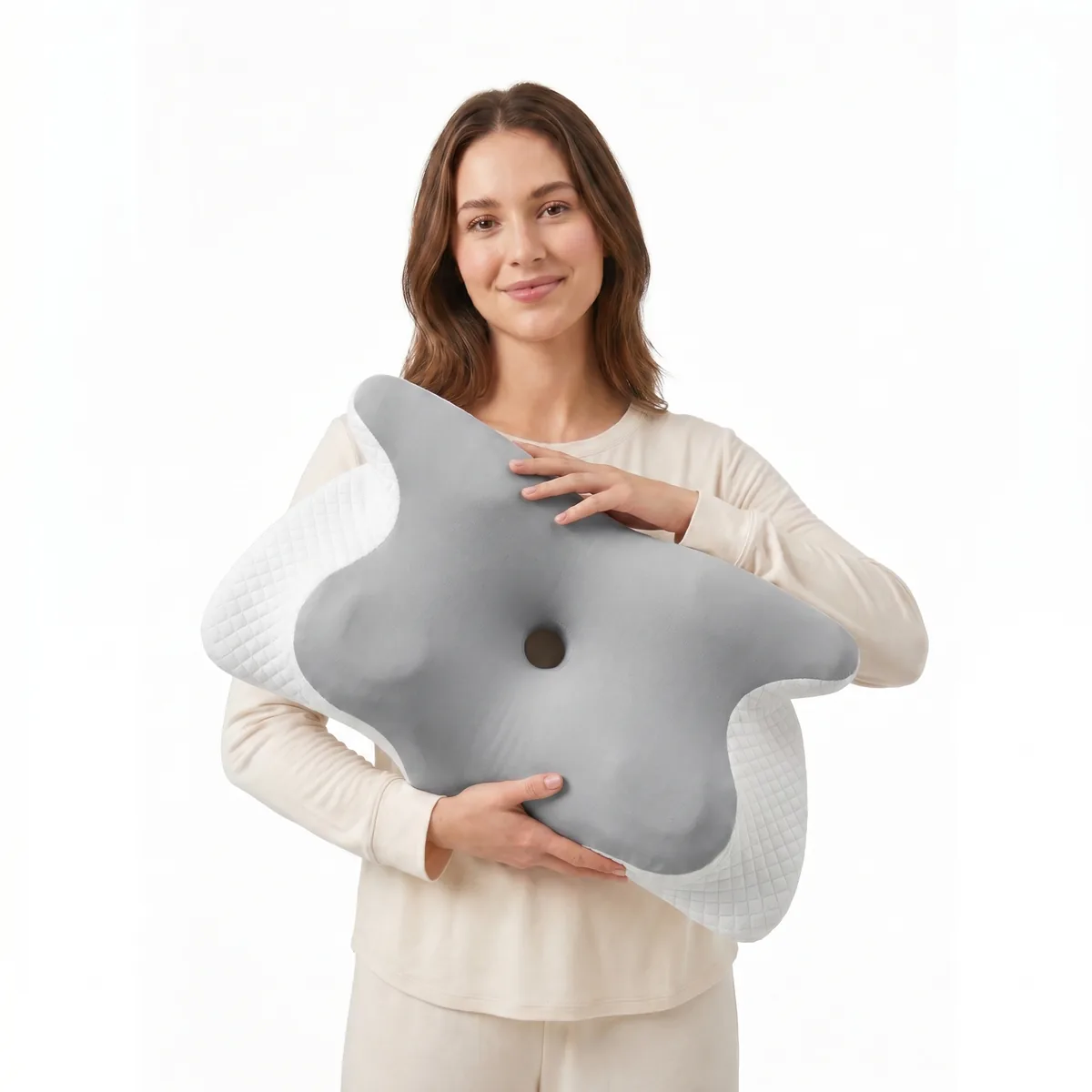 Närbild av kuddens memory foam